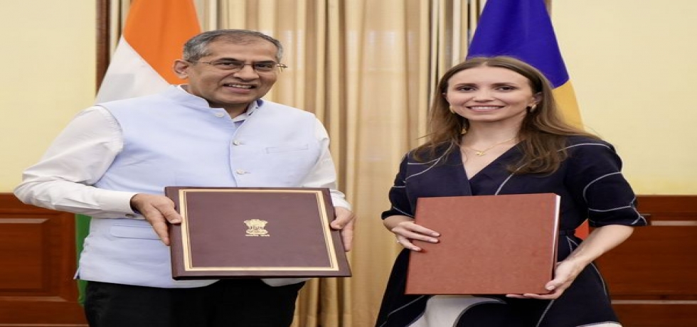 H.E. Mr. Pavan Kapoor, Secretary (West), Ministry of External Affairs of India and H.E. Mrs. Ana Taban, Ambassador Extraordinary and Plenipotentiary of Moldova in India, signed an agreement on visa waiver for diplomatic and official passports between India and Moldova.