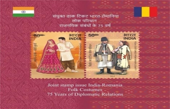 India-Romania commemorative postal stamps