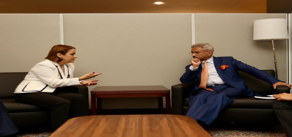 On the sidelines of UNGA 79 in New York, EAM H.E. Dr. S. Jaishankar met Romanian FM H.E. Ms. Luminita Odobescu